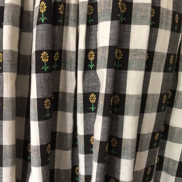 Rare Vintage Handmade Sunflower Tea Pot Cotton Gingham Calico Embroidered Dress - Picture 12 of 14